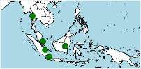 Mapa distribucion geográfica de Chromobotia-macracanthus