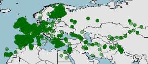 hábitat, distribución de Carduelis carduelis