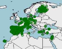 hábitat, distribución del Serinus serinus