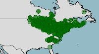 Distribución del topo nariz de estrella, Condylura-cristata