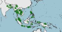 Distribución de clarias batrachus o pez gato andador