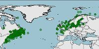 Distribución del arenque, Clupea harengus