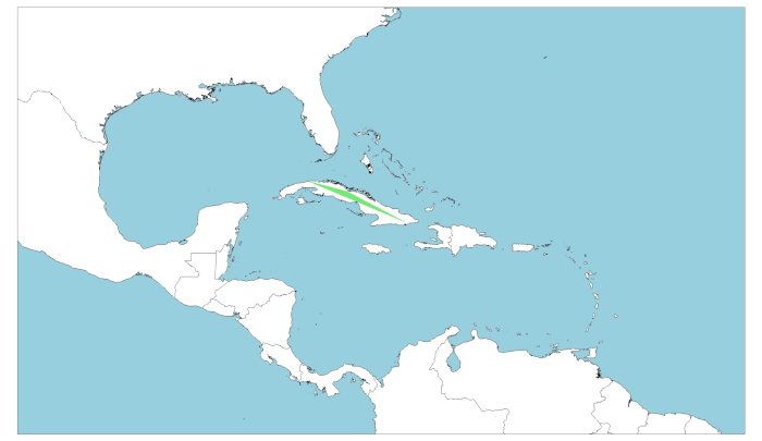 Distribución de Zunzuncito, Mellisuga helenae