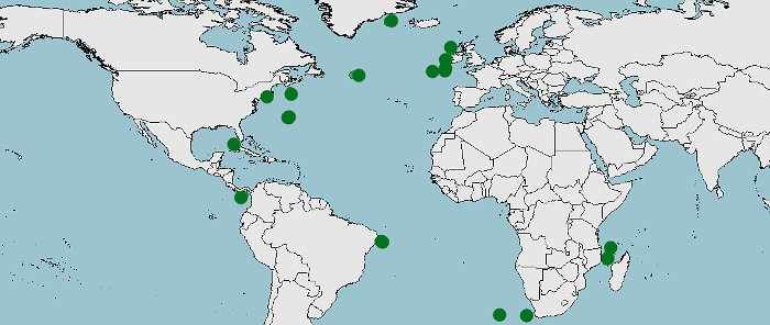 Distribucion de Mentodus rostratus, Beaked Searsid