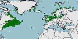 Distribución del bacalao, Gadus morhua