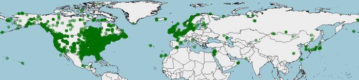 Distribución de Larus argentatus, gaviota argéntea