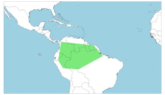 Distribución de la boa esmeralda, Corallus caninus