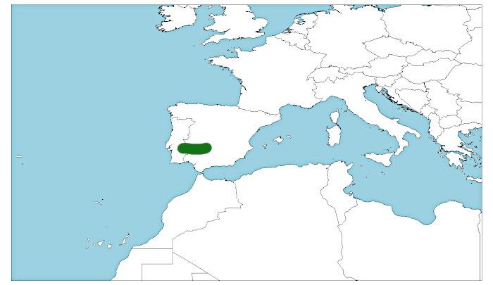 Distribución del jarabugo, Anaecypris hispanica