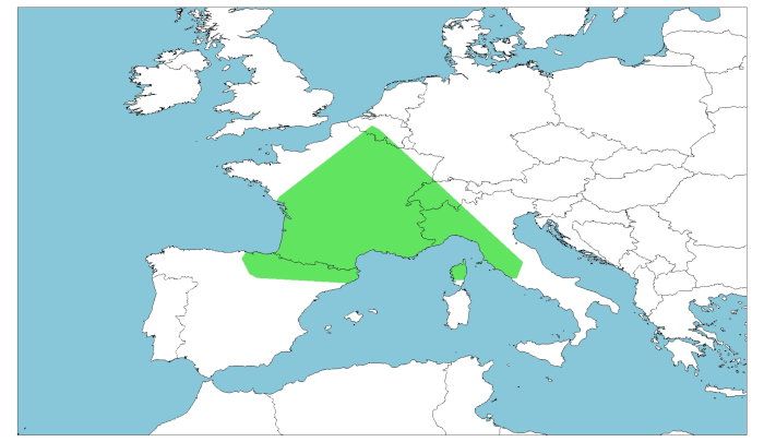 Distribución de Vipera aspis