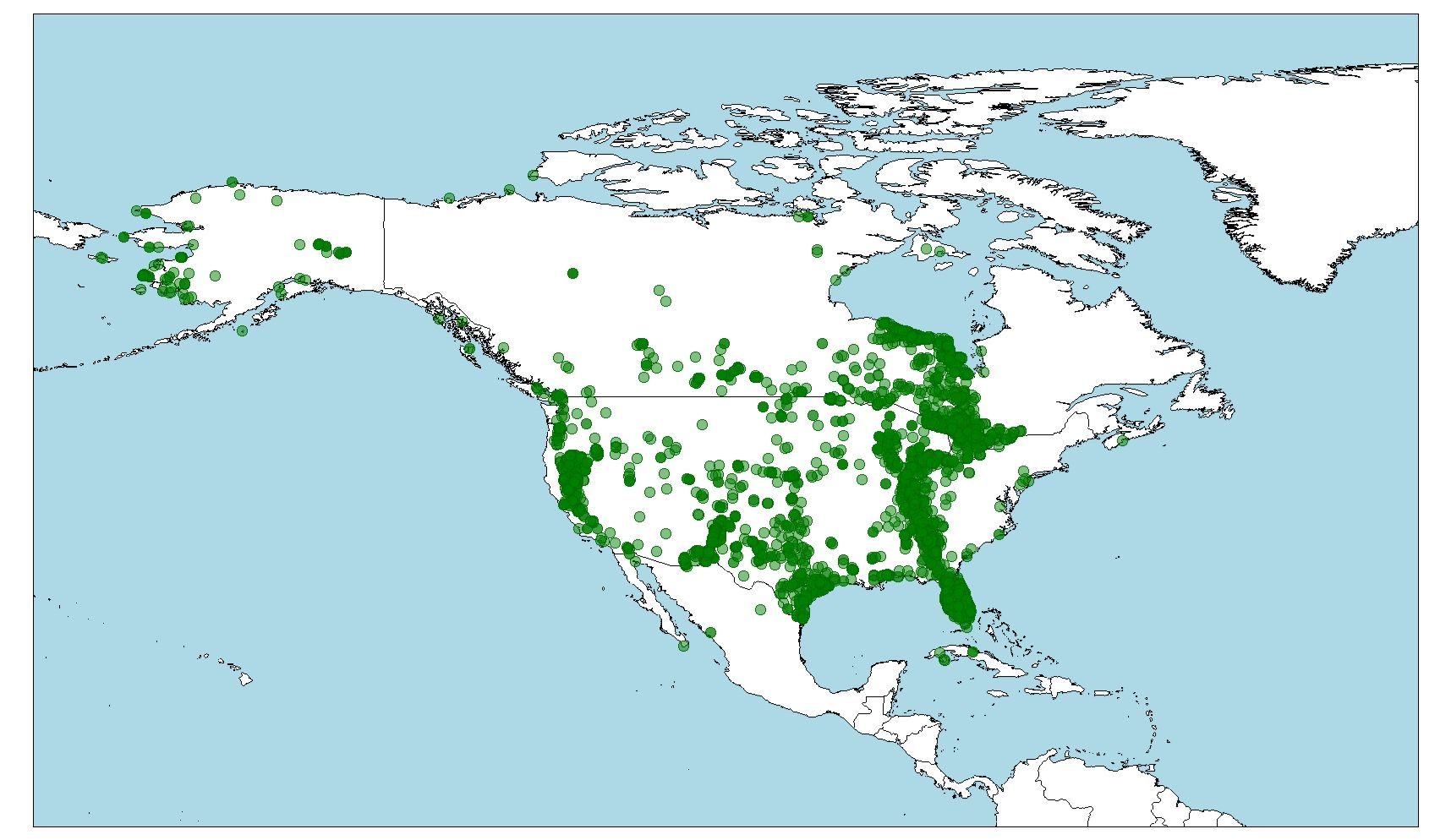 Áreas de distribución de la grulla canadiense