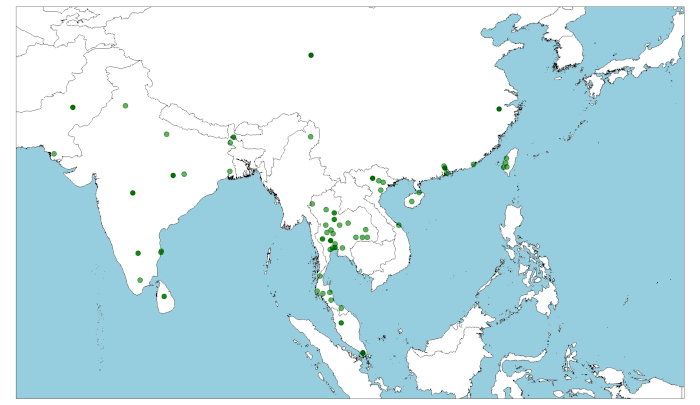 Distribución de la cobra india, Naja naja