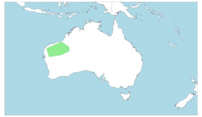 Distribución de la pitón pigmeo, Antaresia perthensis