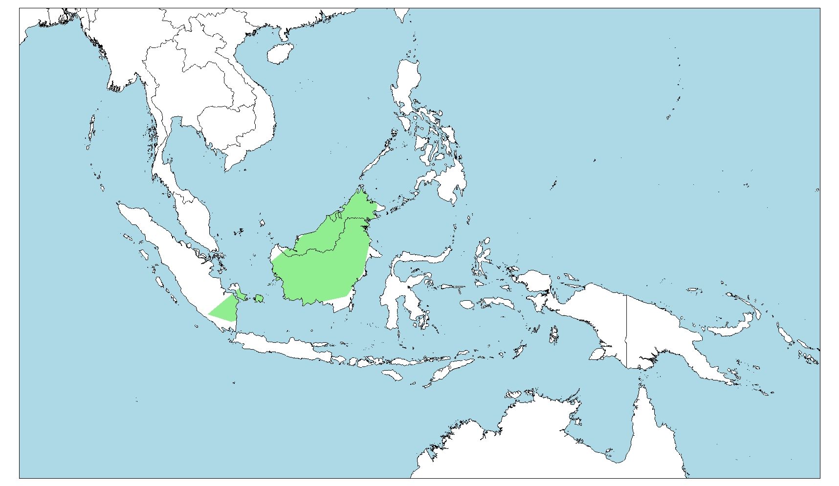 Distribución del tarsero de Horsfield (Cephalopachus bancanus)