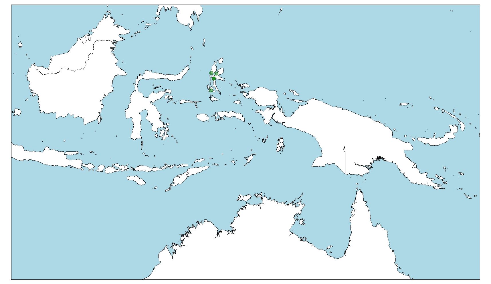 Distribución de la Cacatua alba