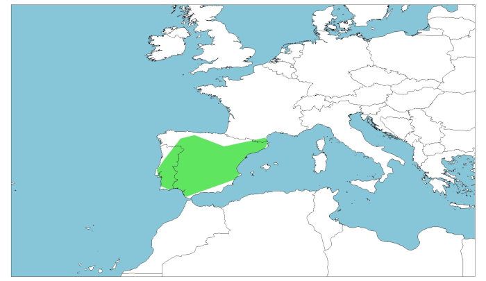 Distribución del sapo de espuelas, Pelobates cultripes