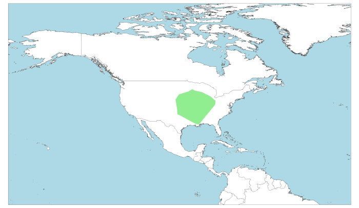 Distribución del Pejelagarto de nariz corta, Lepisosteus platostomus