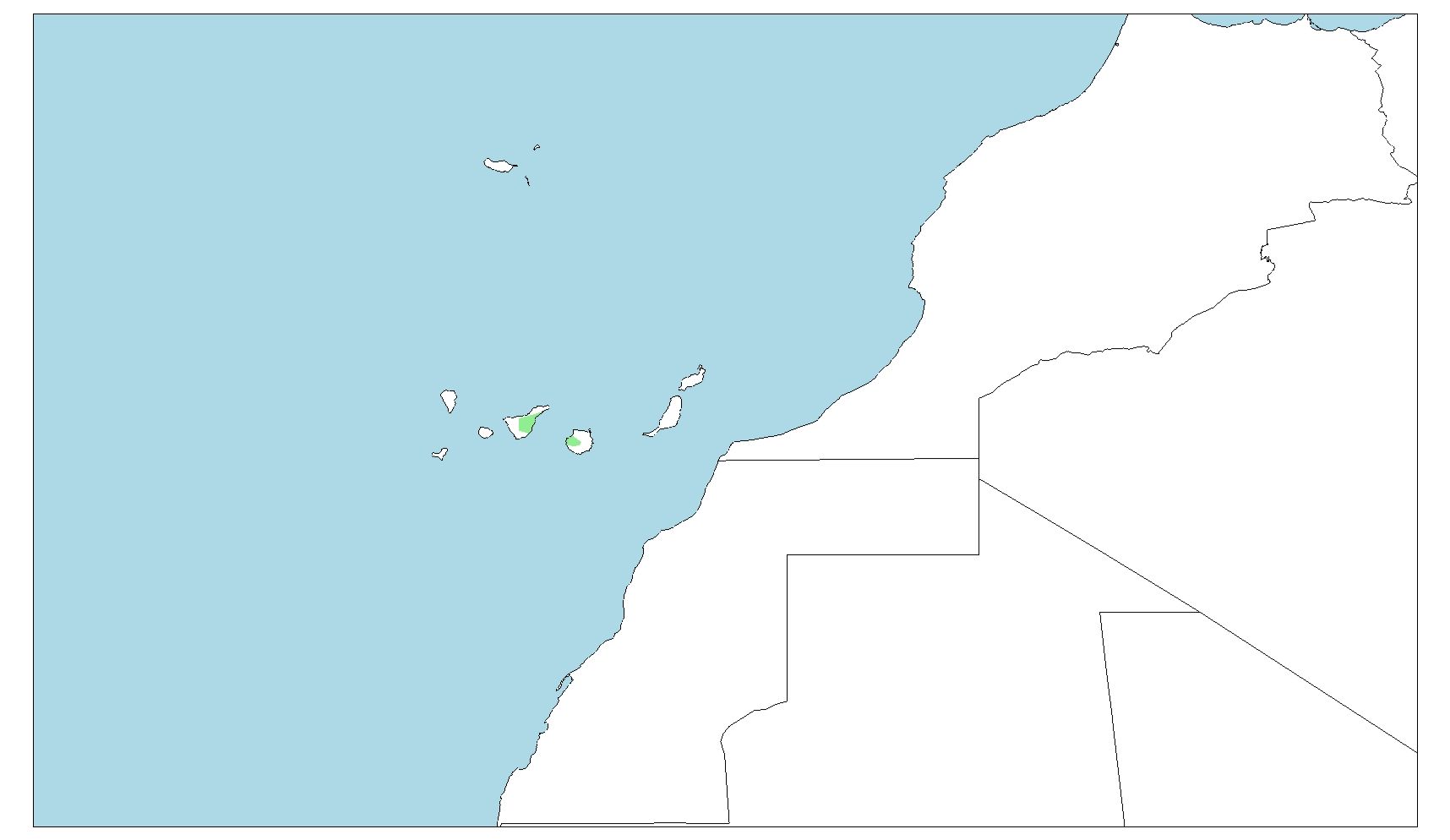 Distribución del pinzón azul, Fringilla teydea