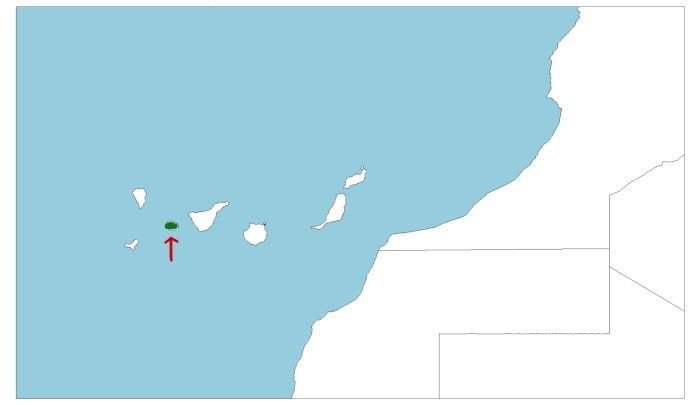 Distribución del perenquén gomero, Tarentola gomerensis