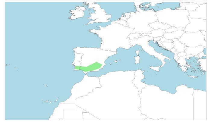 Distribución del barbo gitano (o andaluz)