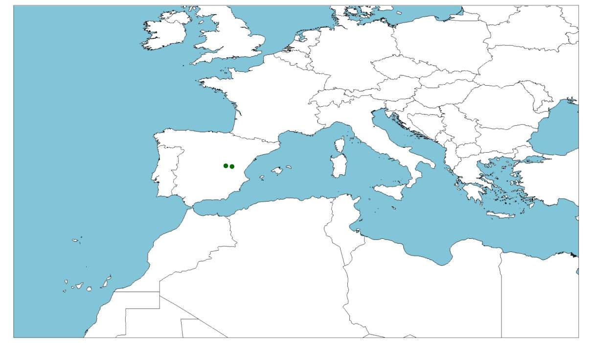 Distribución del pez loina, Parachondrostoma arrigonis