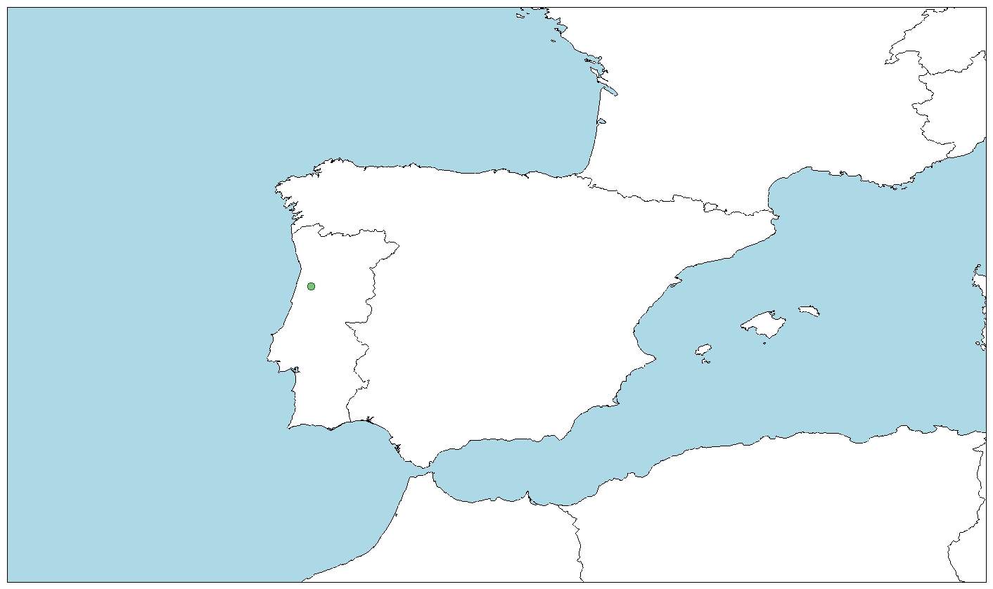 Distribución de Lampetra alavariensis