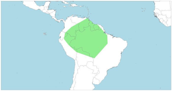 Distribución del sapo de Surinam, Pipa pipa