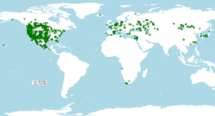 Distribución de Podiceps nigricollis