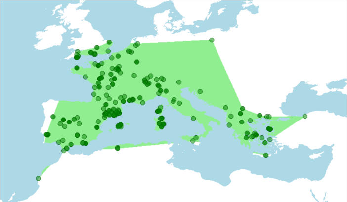 Distribución del escribano soteño, Emberiza cirlus