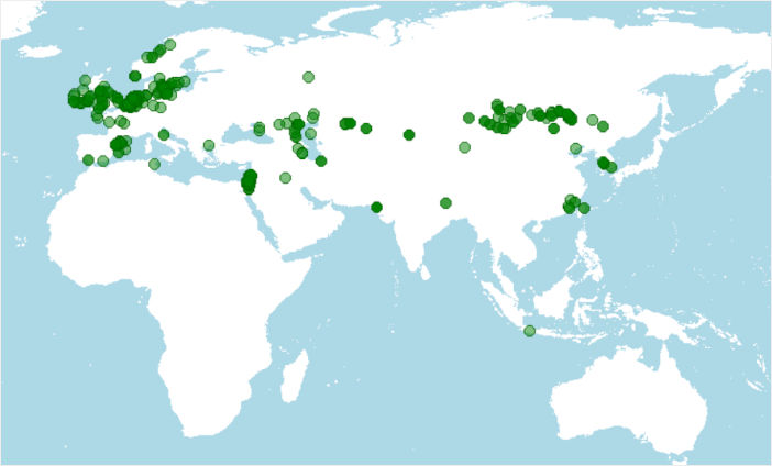 Distribución del tarro blanco, Tadorna tadorna