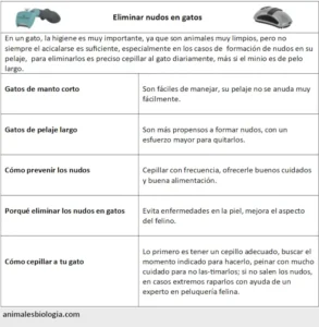 Eliminar nudos en gatos