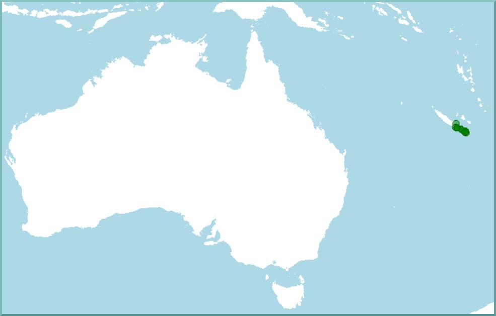 Distribución de Gecko gigante de Nueva Caledonia, Rhacodactylus leachianus